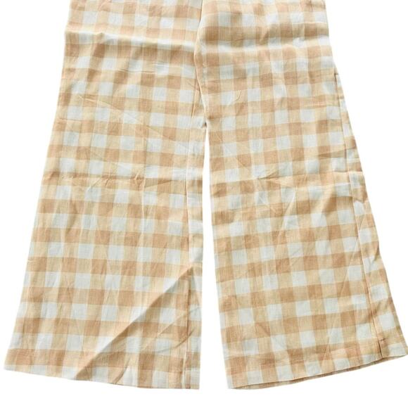 Verge VRG Girl Divine Artist Linen Wide Leg Pants Mustard Cream NEW Size 6 Linen - Picture 5 of 9